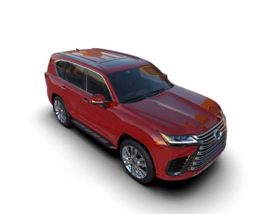 Beyaz arka planda lüks bir araba.