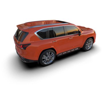 Beyaz arka planda bir cip. 3d oluşturma