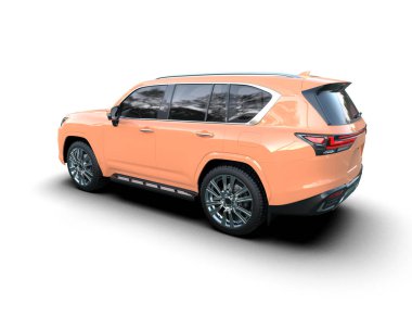 modern lüks araba arka planda 3 boyutlu görüntüleme ile izole edilmiş.