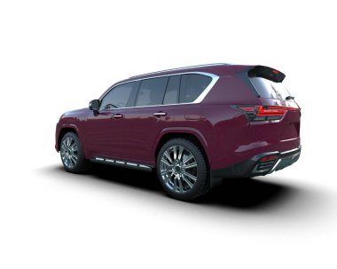SUV aracı beyaz arka planda izole edildi. 3d oluşturma