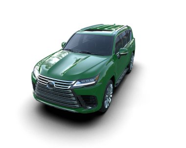 beyaz zemin üzerine yeşil arazi aracı