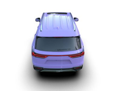 Gri arka planda izole edilmiş modern şehir arabası. 3 Boyutlu Hazırlama.