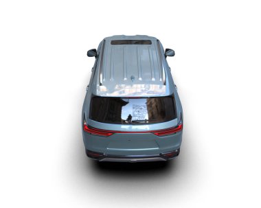 beyaz arka planda modern araba 3 boyutlu görüntüleme