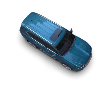 Beyaz arka planda mavi spor araba izole edildi