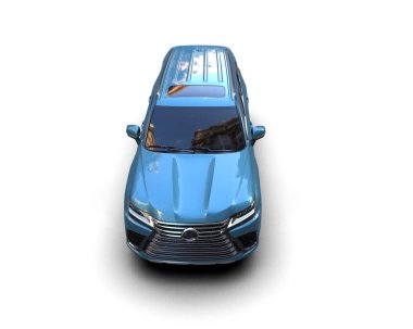 Gri arka planda modern şehir arabası. 3d oluşturma.