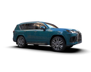 SUv beyaz arkaplanda izole edilmiş 3 boyutlu görüntüleme