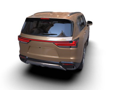 Üç boyutlu SUv gölgeli beyaz bir arkaplanda görüntüleniyor