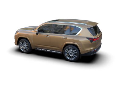 beyaz arkaplanda izole edilmiş bir araba