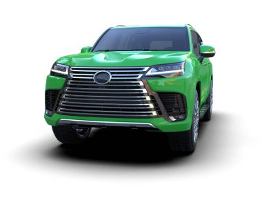 Yeşil çizgili yeşil SUV