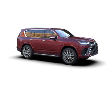 beyaz arkaplanda modern SUv