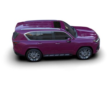 kırpma yolu ile beyaz arkaplanda izole edilmiş mor lüks araba