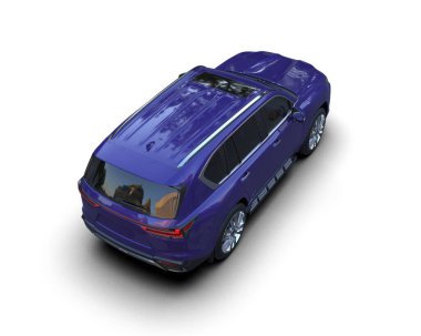 modern araba beyaz arka planda izole edildi. 3 boyutlu çizim - illüstrasyon