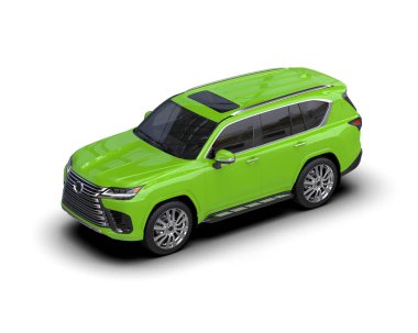 Beyaz arkaplandaki araba.