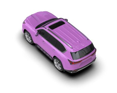 beyaz arka planda izole edilmiş mor modern araba - arka plan