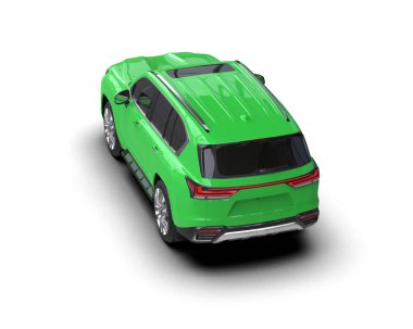 modern araba beyaz arka planda izole edildi. 3 boyutlu çizim - illüstrasyon