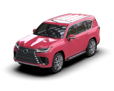 Aile arabası olan pembe bir araba. Aile ailesi. araba.