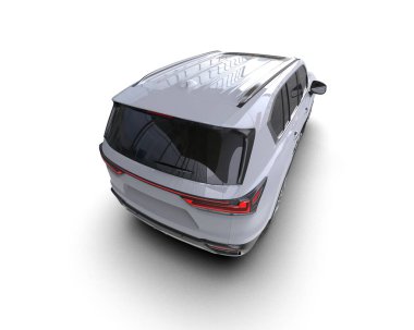 Beyaz arka planda modern şehir arabası. 3d illüstrasyon