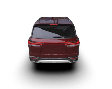 Siyah lüks SUV beyaz arka planda izole edilmiş. 3d oluşturma