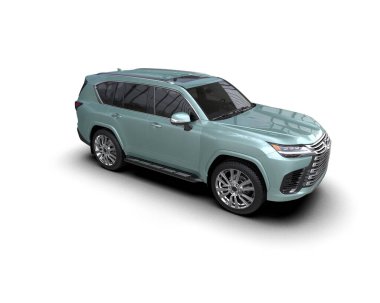 Beyaz arka planda modern SUV. 3d oluşturma