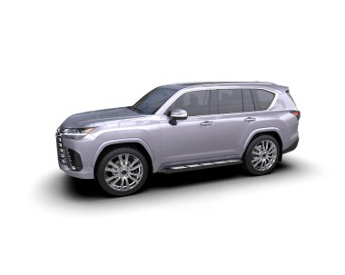 Lüks SUV beyaz bir arkaplanda izole edilmiş