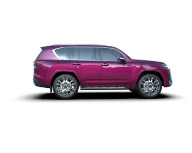 Pembe lüks SUV beyaz arka planda izole edilmiş. 3d oluşturma