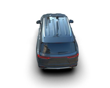 modern araba beyaz arka planda izole edildi. 3 boyutlu görüntüleme