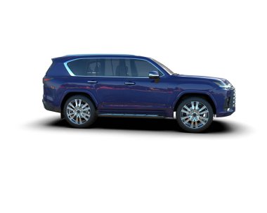 mavi modern lüks araba - aile arabası - arka manzara.