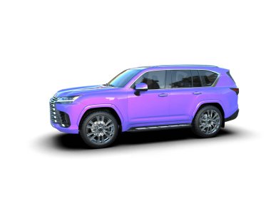 pembe modern araba. 3d oluşturma.