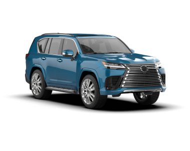 Toyota premium arabalı kompakt şehir cipi. 3d oluşturma.