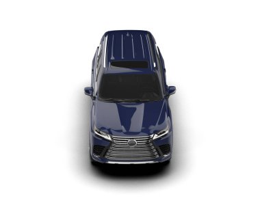 mavi modern araba - 3 boyutlu illüstrasyon