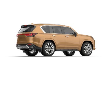 beyaz arkaplan üzerinde modern SUv 3D görüntüleme