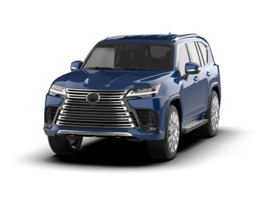 kompakt premium SUv beyaz arkaplanda izole edildi. 3 Boyutlu Hazırlama