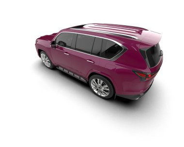 Beyaz arka planda modern bir araba. 3d oluşturma