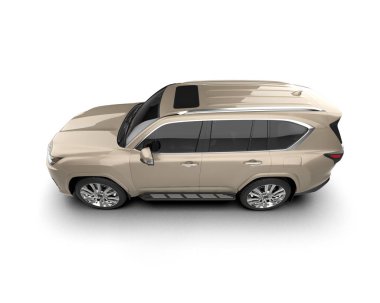 Modern SUV arabası beyazdan izole edilmiş. 3d oluşturma