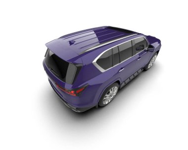 Beyaz arka planda modern lüks şehir arabası 3 boyutlu.