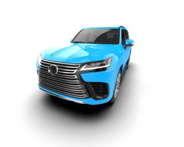 Arka planda modern bir araba. 3d oluşturma