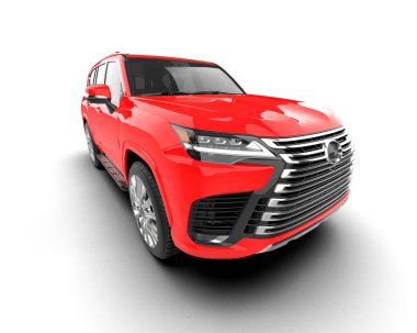 Kırmızı modern araba. 3 Boyutlu Hazırlama.