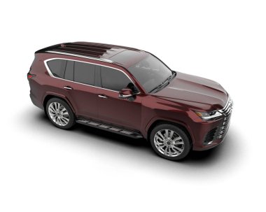 Beyaz arkaplanda 3 boyutlu SUV görüntüleme