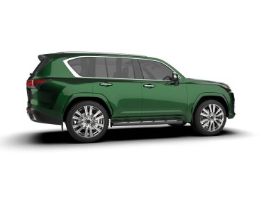 Beyaz arka planda modern SUV. 3d oluşturma