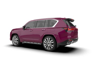 Modern şehir cipi beyaz arka planda izole edildi. 3d oluşturma