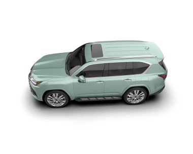 SUV arabası arka planda izole edildi, 3D görüntüleme - illüstrasyon