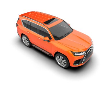 turuncu cip arabası. 3d oluşturma