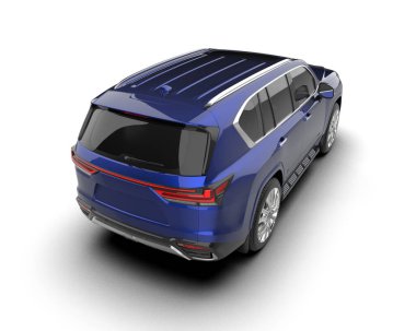 modern lüks araba, kırpma yolu ile beyaz arka planda izole edilmiş - 3 boyutlu illüstrasyon