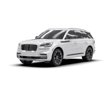 modern beyaz SUV arabası beyaz arkaplanda izole edildi