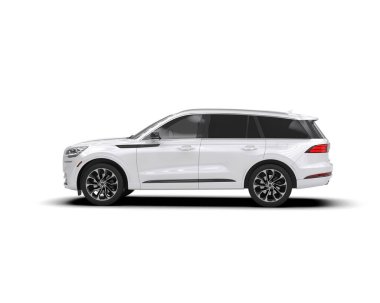 modern beyaz SUV arabası beyaz arkaplanda izole edildi