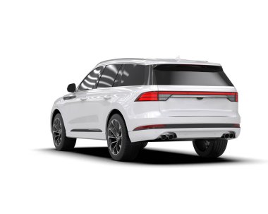 modern beyaz SUV arabası beyaz arkaplanda izole edildi