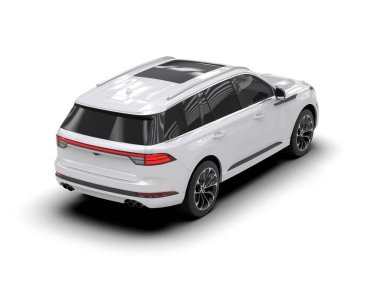 modern beyaz SUV arabası beyaz arkaplanda izole edildi