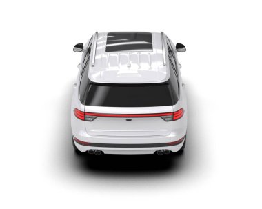 modern beyaz SUV arabası beyaz arkaplanda izole edildi