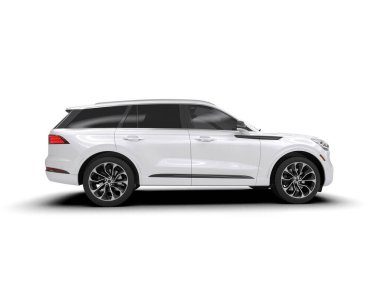 modern beyaz SUV arabası beyaz arkaplanda izole edildi