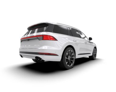 modern beyaz SUV arabası beyaz arkaplanda izole edildi